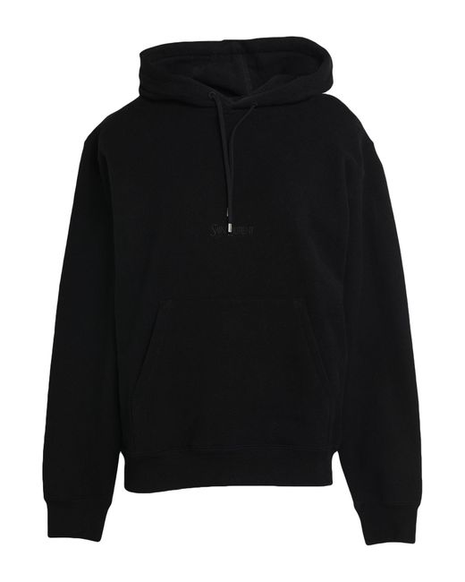 Saint Laurent Black Logo Hooded Cotton Sweatshirt