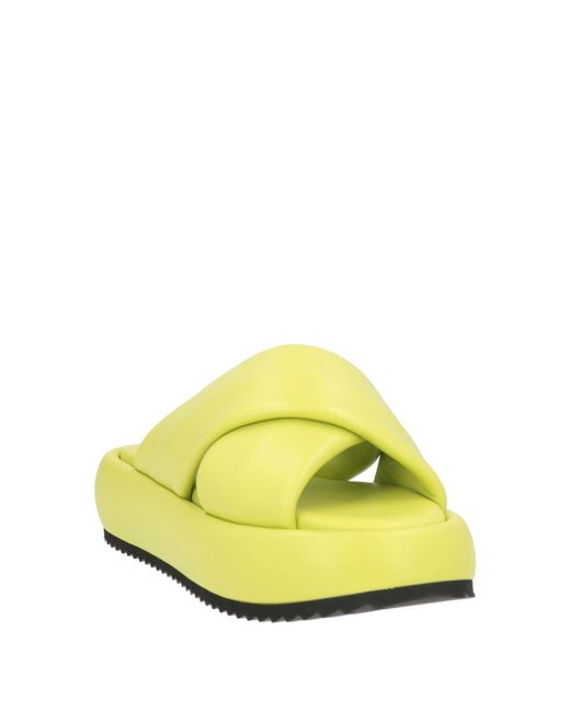 Pollini Yellow Lime Sandals Leather