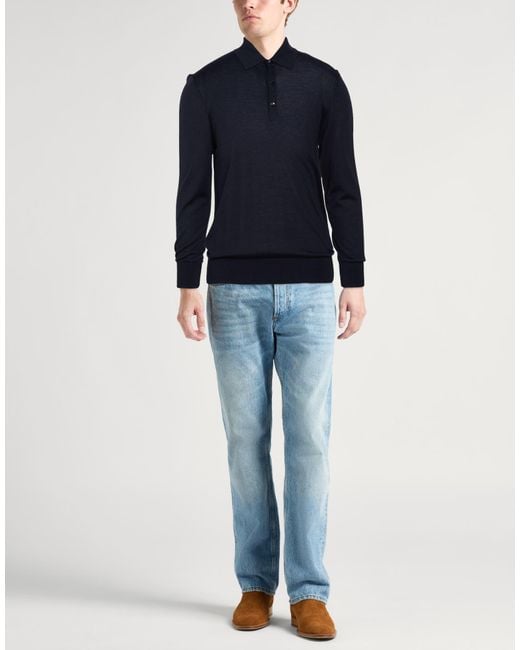 Agnona Blue Sweater Cashmere, Wool, Silk for men