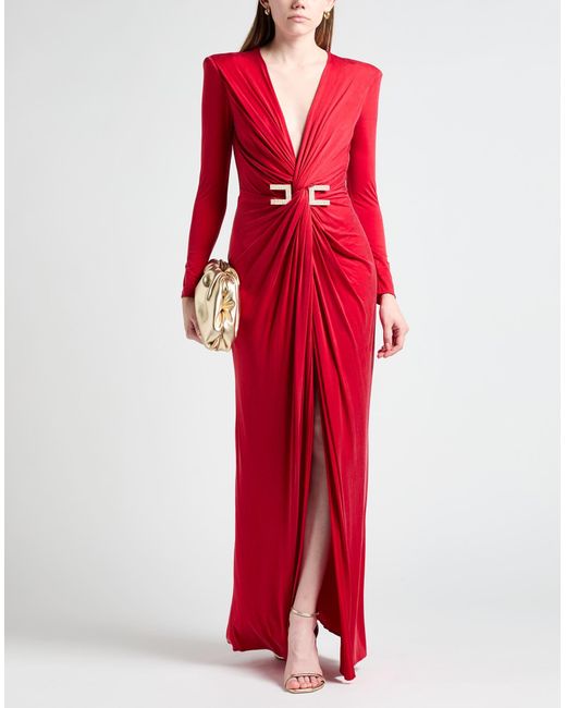 Elisabetta Franchi Red Carpet Maxi Dress Cupro, Elastane, Polyamide