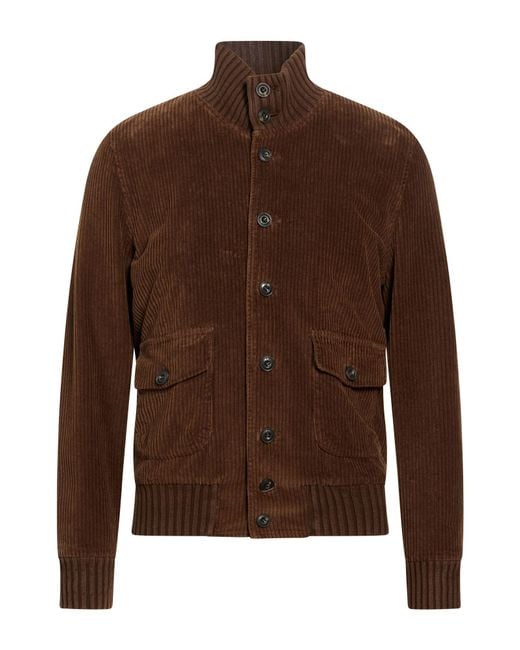 L.b.m. 1911 Brown Jacket Cotton, Elastane for men