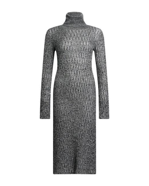 Roberto Collina Gray Midi Dress Merino Wool