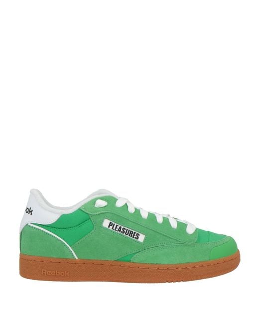 Reebok Green Sneakers Leather, Textile Fibers for men