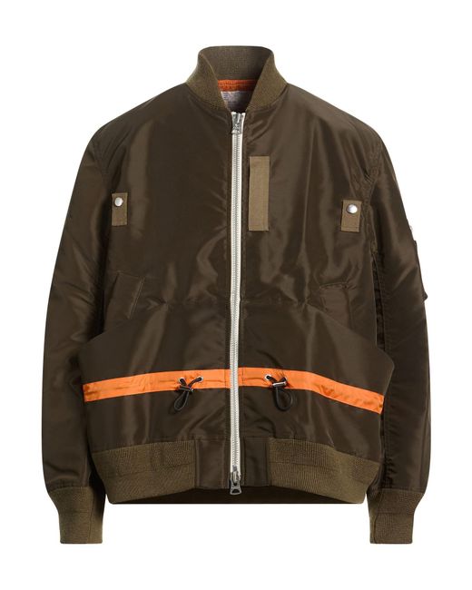 Sacai Brown Military Jacket Nylon for men