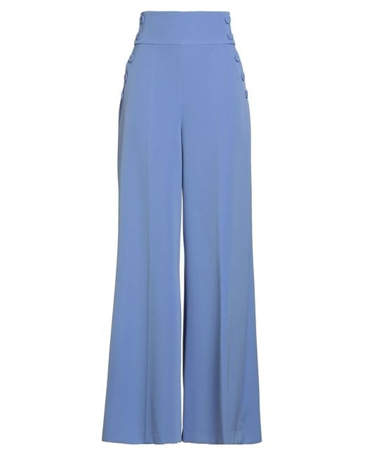 Hanita Blue Pants Polyester, Elastane