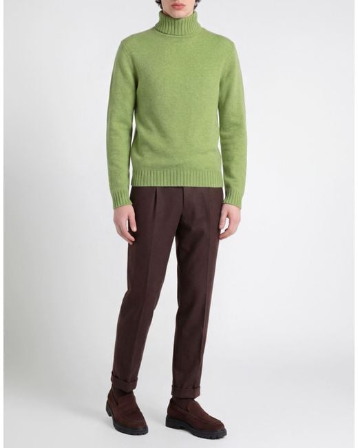Messagerie Green Lime Turtleneck Wool for men