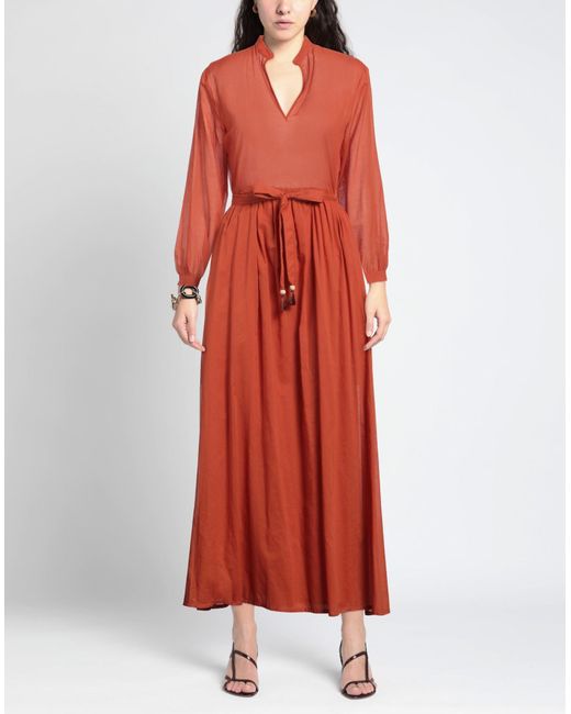 Niu Red Rust Maxi Dress Cotton