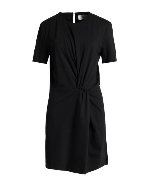 SOLOTRE Black Mini Dress Viscose, Polyamide, Elastane