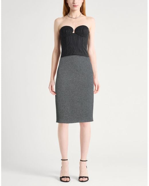 N°21 Gray Midi Skirt Wool, Polyester, Polyamide