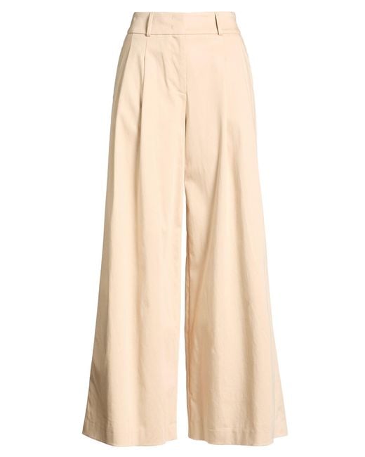 Peserico Natural Ivory Pants Lyocell, Cotton, Elastane