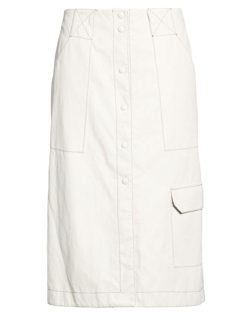 Beatrice B. White Midi Skirt Polyurethane