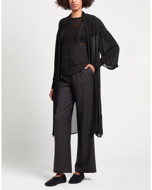 Isabel Benenato Black Tailored Vest Cotton, Linen
