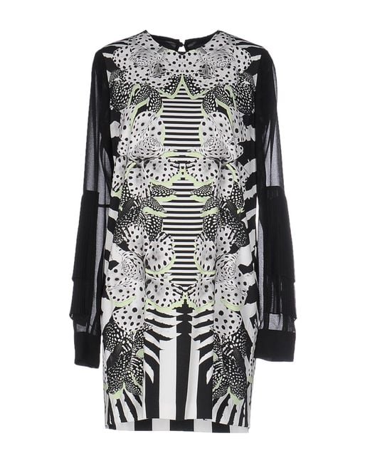 Just Cavalli Gray Mini Dress Viscose, Elastane, Polyester