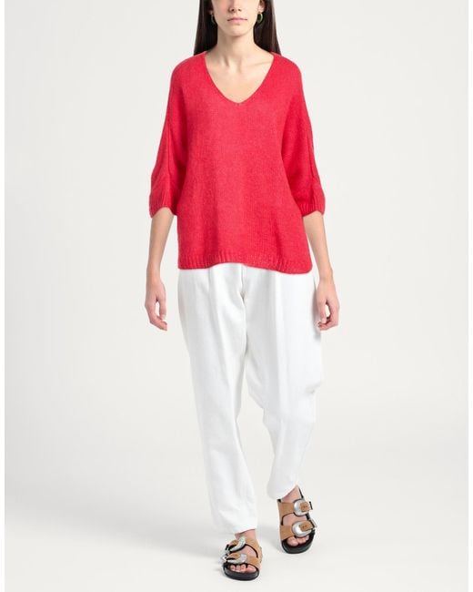 Shirtaporter Red Sweater Acrylic, Polyamide, Mohair Wool, Wool