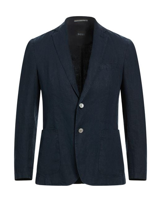 Boss Blue Blazer Linen for men