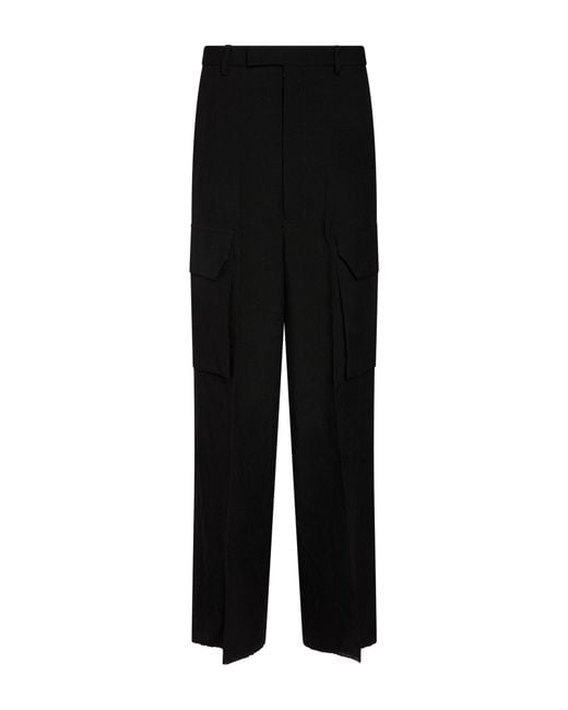 Rick Owens Black Pants Virgin Wool