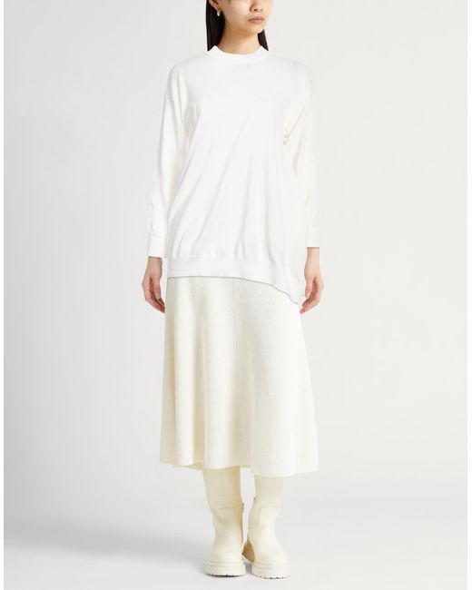 Erika Cavallini Semi Couture White Sweater Cotton