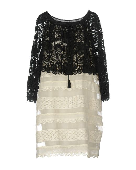 Vestito cortoTwinset in Pizzo di colore Nero | Lyst
