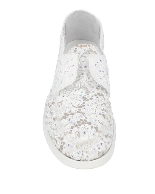 Le Silla White Loafers