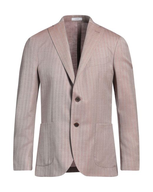 Boglioli Brown Light Blazer Virgin Wool, Silk for men