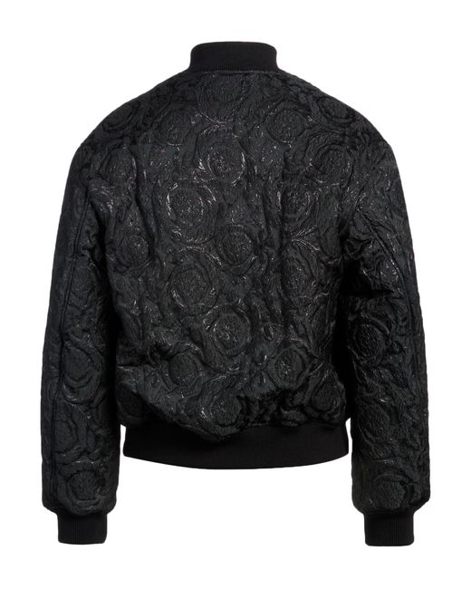 Versace Black Jacket Polyester, Polyamide, Metallic Polyester, Cotton, Elastane for men