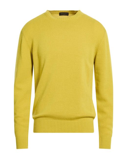 Roberto Collina Yellow Lime Sweater Merino Wool, Cashmere for men