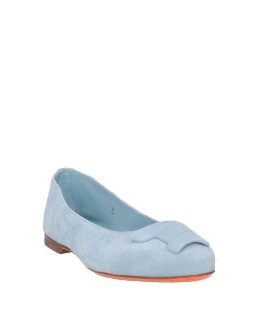 Santoni Blue Ballet Flats