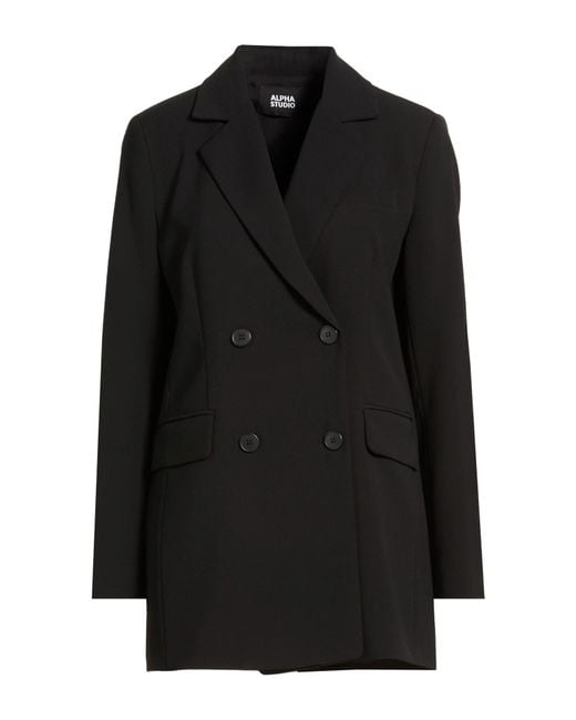Alpha Studio Black Blazer Polyester, Elastane