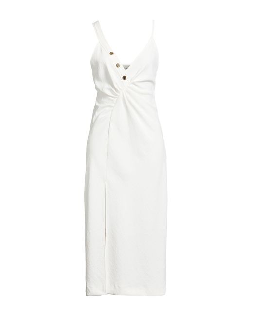 Sandro White Midi Dress Polyester