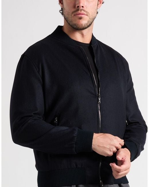 Barba Napoli Black Jacket Wool, Elastane for men