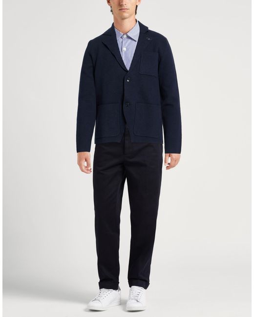 Paoloni Blue Blazer Cotton, Polyamide for men