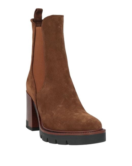 Lorenzo Mari Brown Ankle Boots