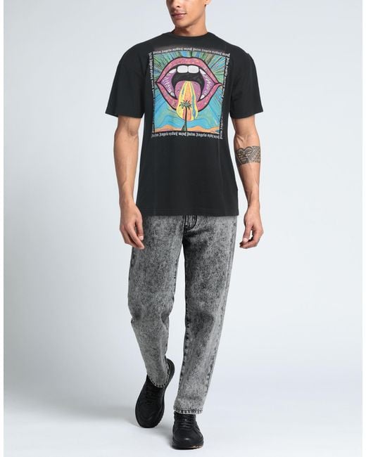 Palm Angels Black T-Shirt Cotton for men