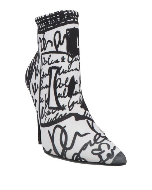 Dolce & Gabbana White Ankle Boots
