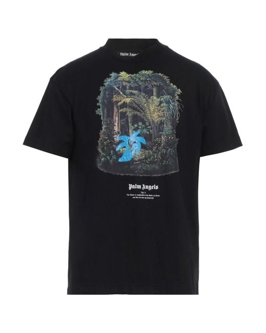 Palm Angels Black T-Shirt Cotton, Polyester for men