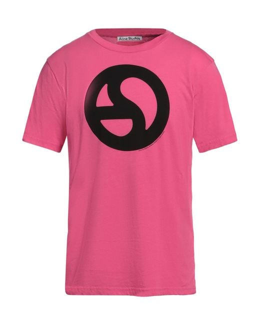 Acne Pink Fuchsia T-Shirt Cotton, Lyocell for men