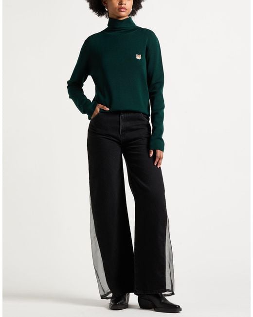 Maison Kitsuné Green Turtleneck Wool