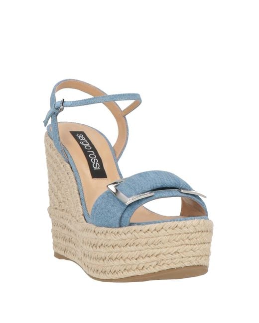 Sergio Rossi Blue Espadrilles Textile Fibers