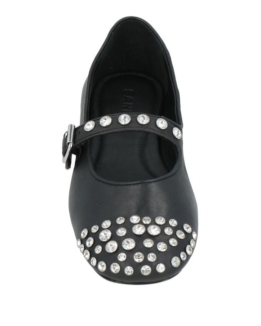 Sandro Black Ballet Flats Leather