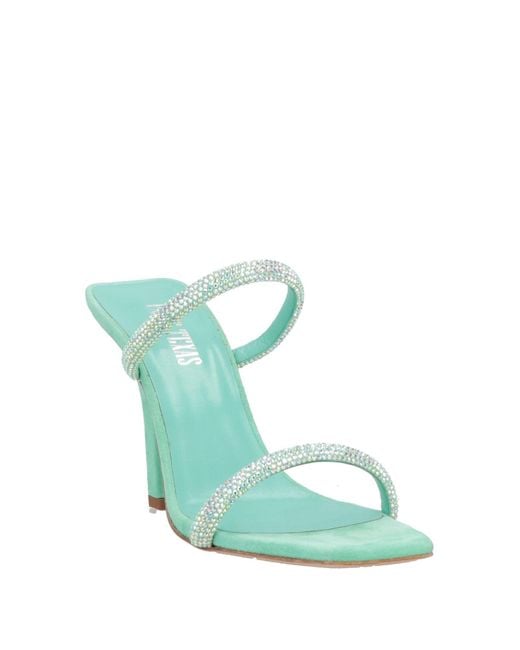 Paris Texas Green Sandals Leather