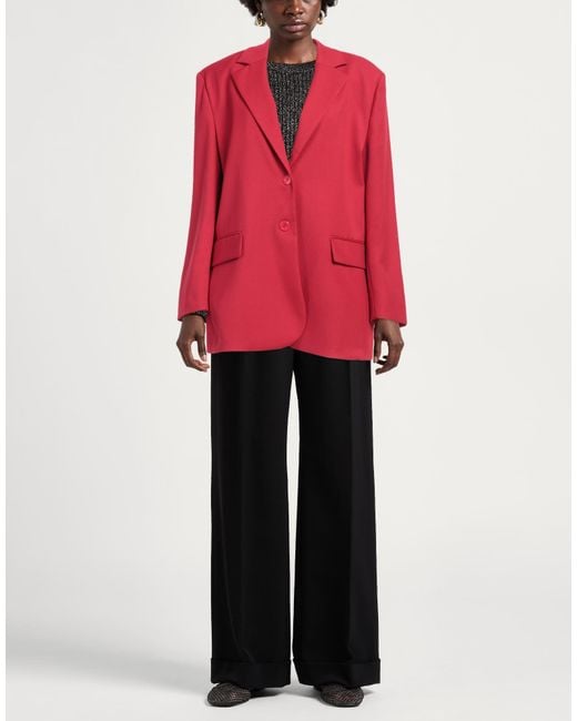 Pinko Red Blazer Polyester, Viscose, Elastane