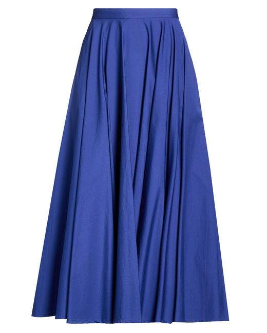 Thierry Colson Blue Midi Skirt Cotton