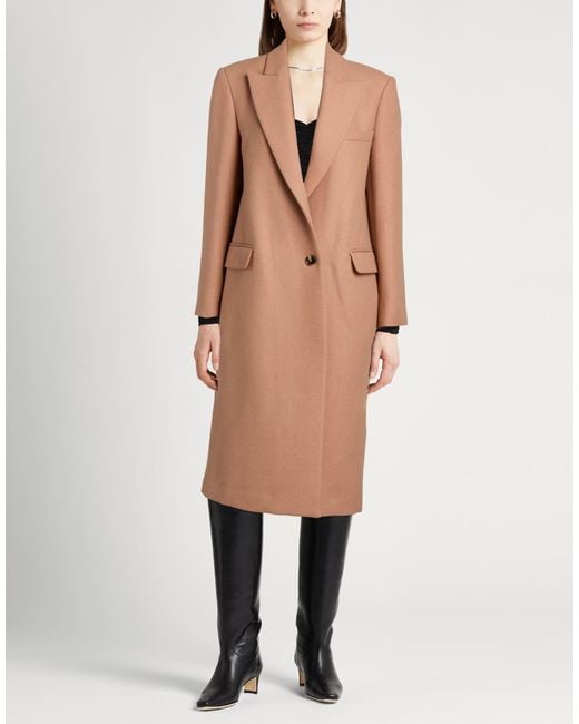 BCBGMAXAZRIA Natural Camel Coat Virgin Wool, Polyamide