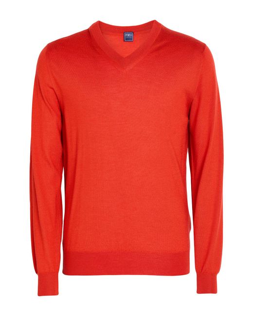 Fedeli Red Sweaters for men