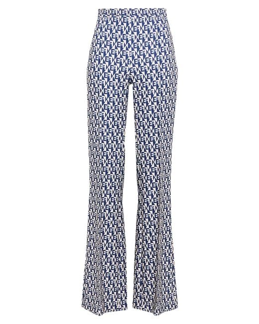 Elisabetta Franchi Blue Pants Polyester, Elastane
