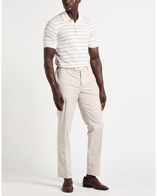 Brunello Cucinelli Natural Pants Cotton, Elastane for men