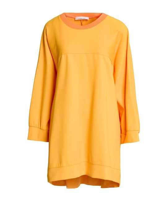 Liviana Conti Yellow Sweatshirt Polyester, Elastane