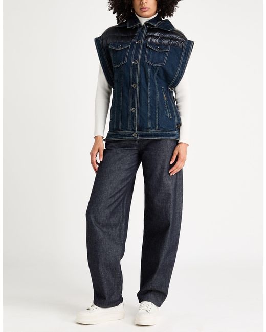 Moorer Blue Denim Outerwear Cotton, Elastane