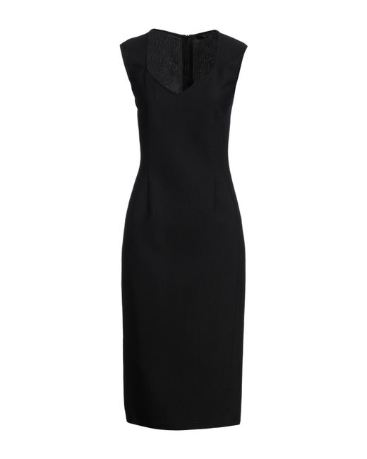 SEVENTY VENEZIA Black Midi Dress Polyamide, Elastane