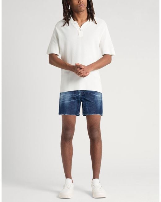 DSquared² Blue Denim Shorts Cotton, Elastane for men